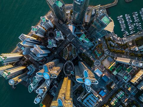 Edificios modernos en Busan, Corea del Sur.