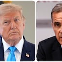 El presidente de Estados Unidos, Donald Trump, y el primer ministro de Canadá, Mark Carney.