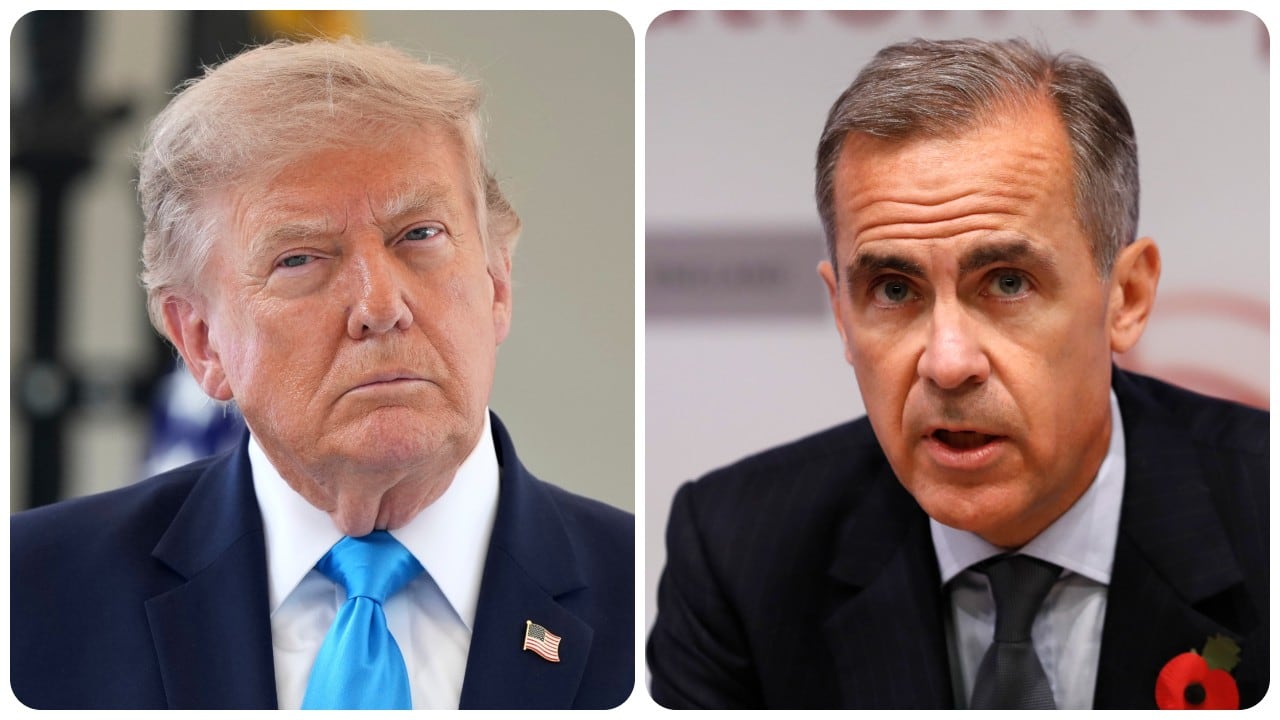 El presidente de Estados Unidos, Donald Trump, y el primer ministro de Canadá, Mark Carney.