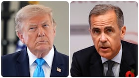 El presidente de Estados Unidos, Donald Trump, y el primer ministro de Canadá, Mark Carney.
