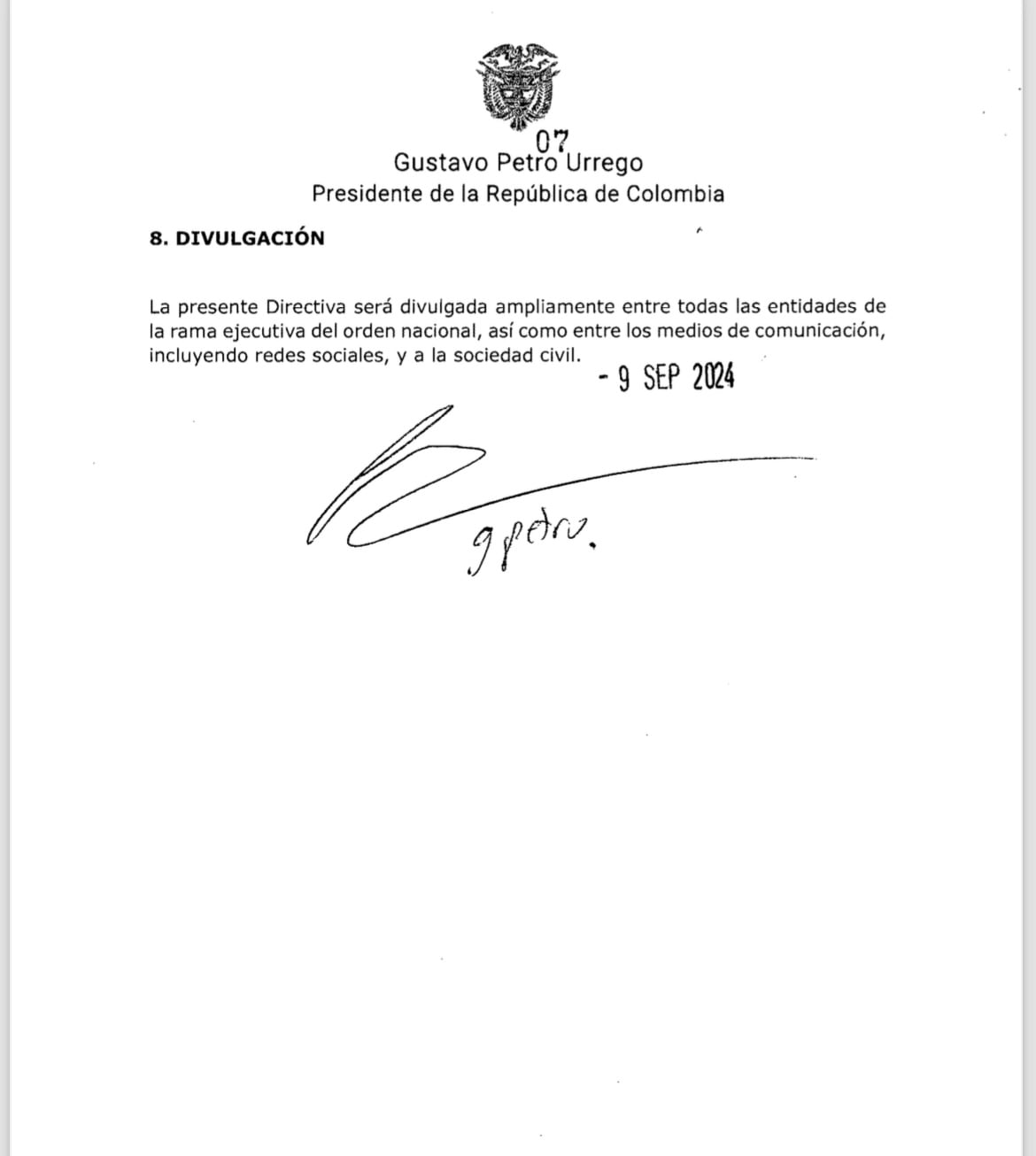 Directiva presidencial