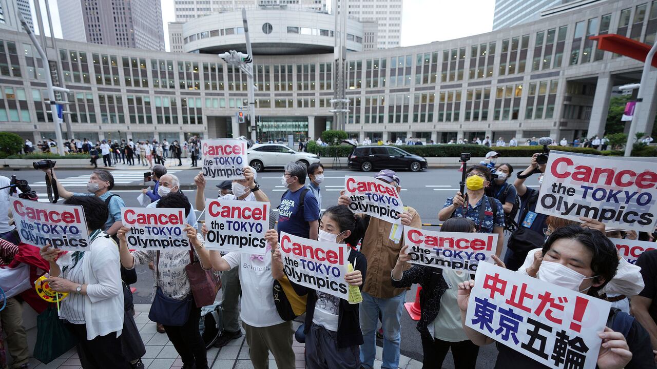 Protestas en contra de los juegos olímpicos en Japón.