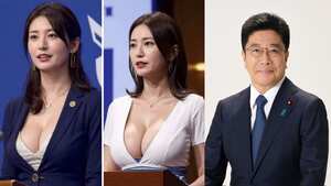 La falsa ministra de sanidad de Japón y el verdadero encargado de la cartera Katsunobu Katō