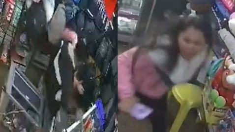 Este es el momento del ataque, que generó pánico en el sitio.