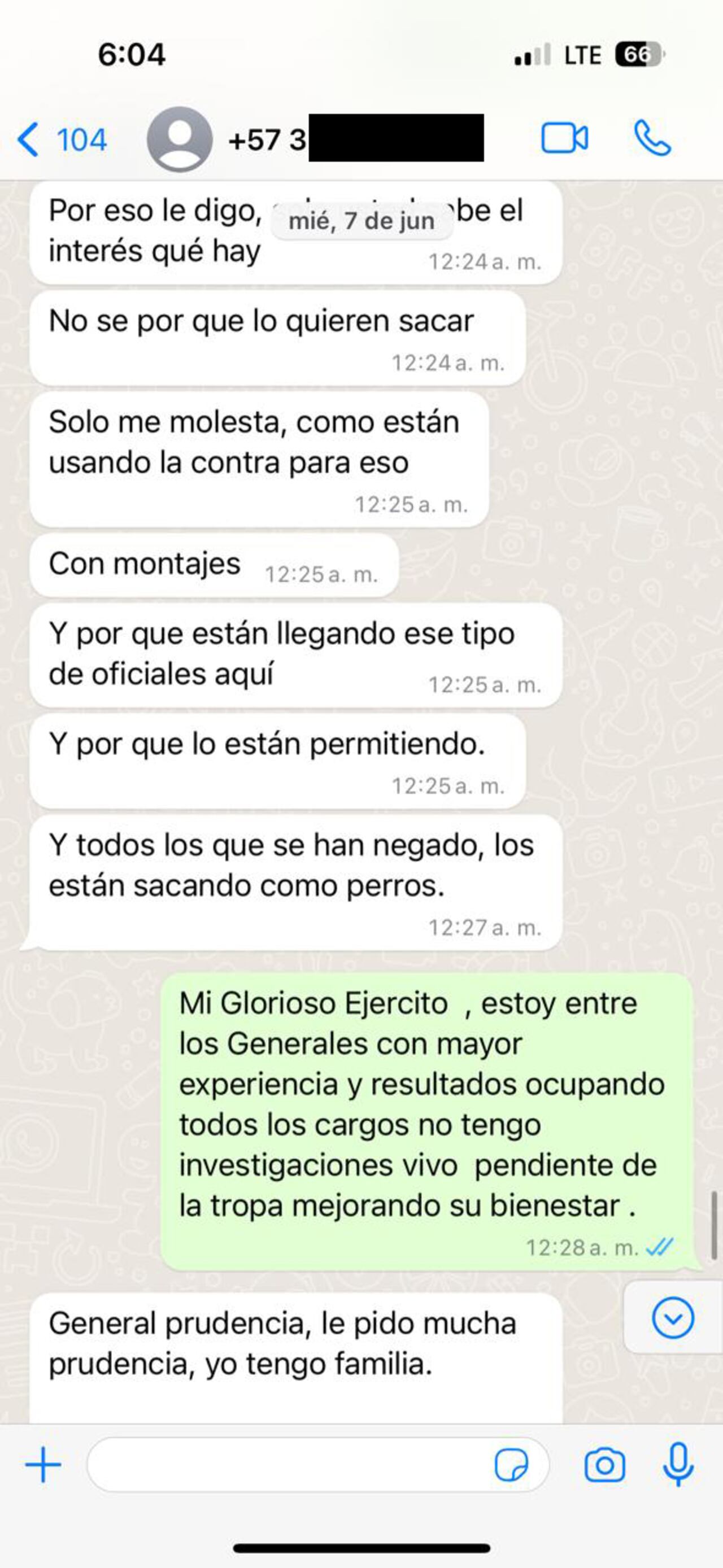 General ( r ). John Jairo Rojas. Chats WhatsApp