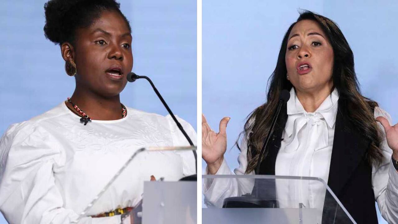 Francia Márquez y Marelen Castillo, las dos candidatas a la vicepresidencia de Colombia.
