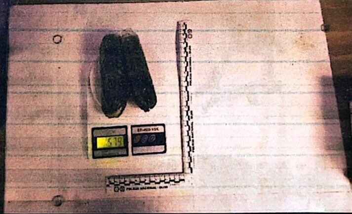 Explosivo decomisado por la Policía.