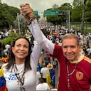 La dirigente igual asumió la campaña y recorrió todo el país en auto porque el chavismo le impide viajar en avión. Foto. Redes Sociales