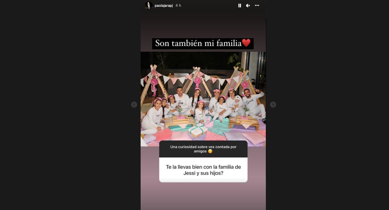"Son también mi familia" responde Paola Jara a uno de sus seguidores que le pregunta por la relación con los hijos de su pareja Jessi Uribe.