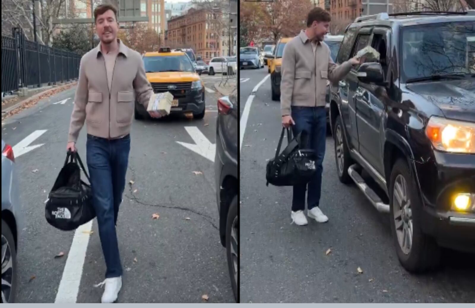 MrBeast irrumpe en plena calle de EE. UU. y reparte miles de dólares