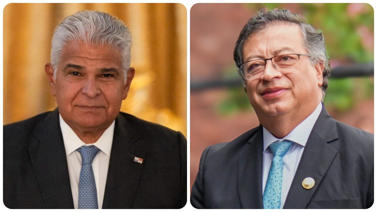 El presidente de Panamá, José Raúl Mulino, y el presidente de Colombia, Gustavo Petro.