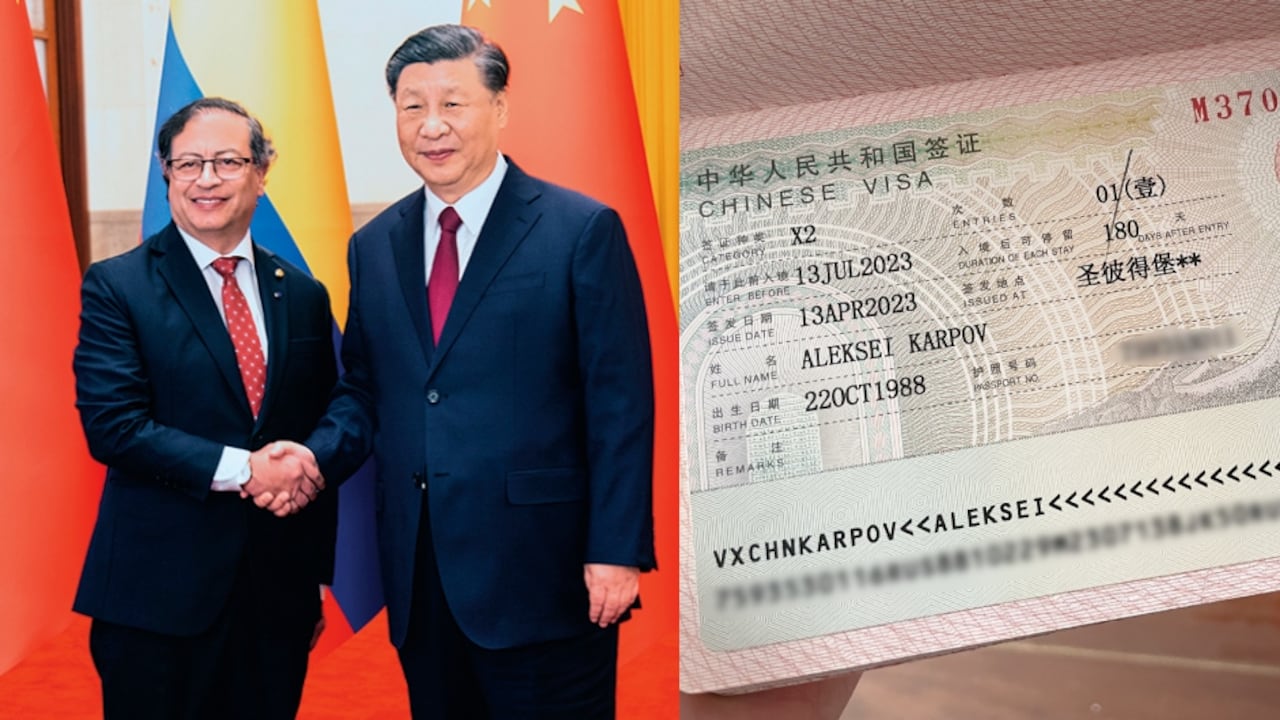 Gustavo Petro junto a Xi Jinping y la visa china