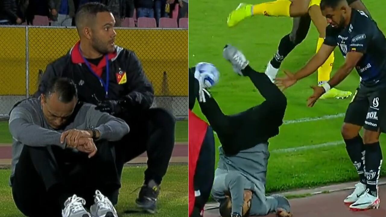 El técnico fue derribado por Junior Sornoza