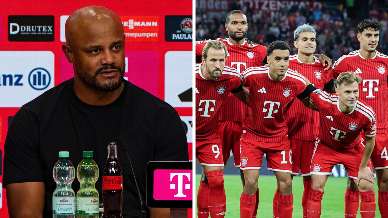 Vincent Kompany (izq.), técnico del Bayern Múnich, recibió antes de tiempo a uno de sus jugadores (der.) porque se lesionó en fecha Fifa.