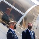 Russian president Vladimir Putin steps down the stairs from his airplane as he arrives for the US - Russia summit with US President Joe Biden in Switzerland, Wednesday, June 16, 2021. (Martial Trezzini/Keystone via AP, Pool)
