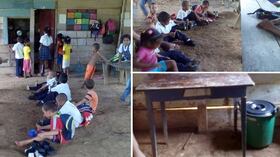 El restaurante escolar fue construido, en madera, por la misma comunidad hace cuatro años.