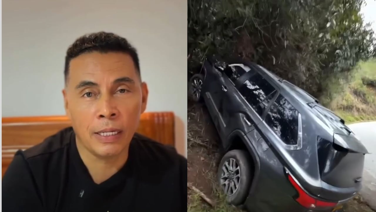 Imagen del Andariego y de la camioneta en la que se chocó