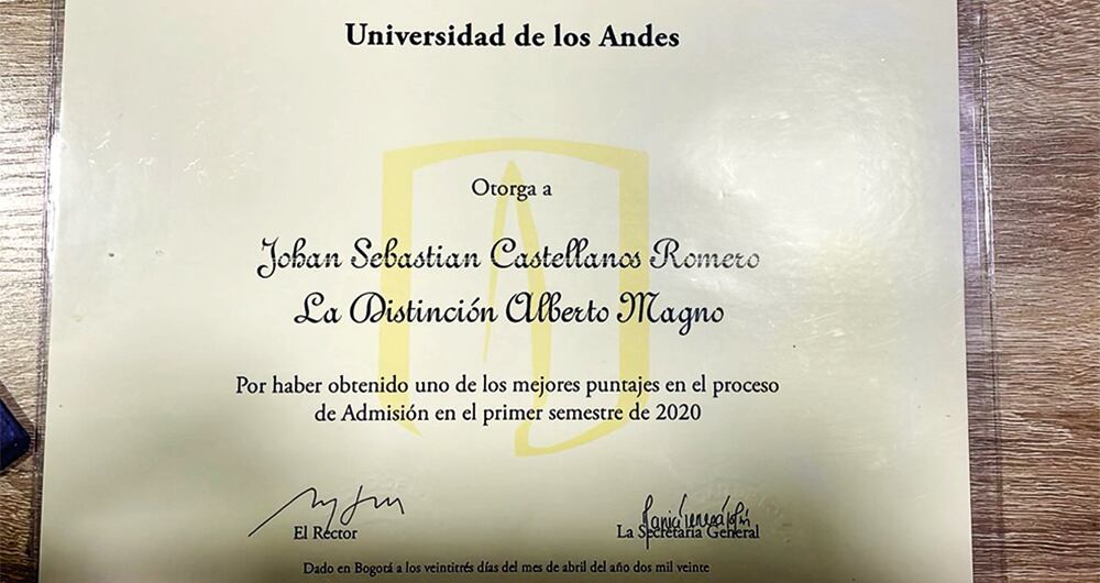 Reconocimiento por el resultado en el proceso de admisión. 