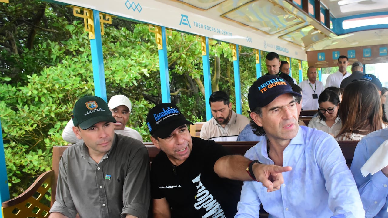 Alejandro Eder, alcalde de Cali, Alejandro Char, alcalde de Barranquilla, y Federico Gutiérrez, alcalde de Medellín.