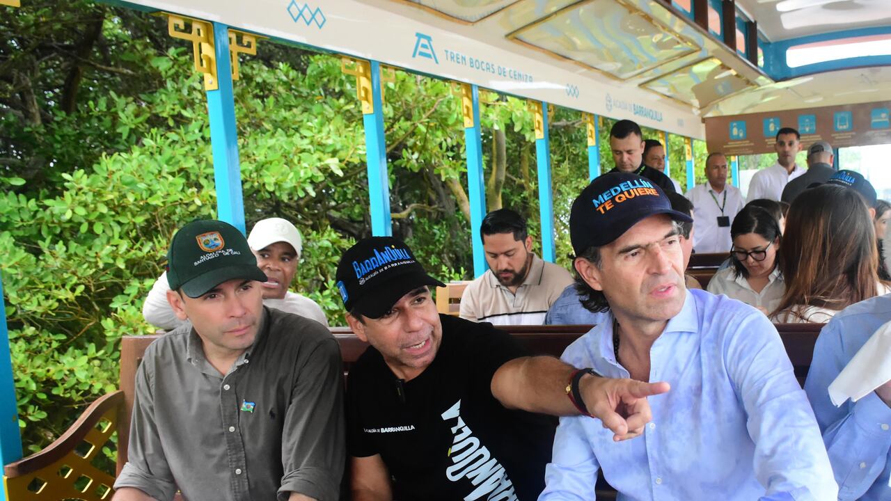 Alejandro Eder, alcalde de Cali; Alejandro Char, alcalde de Barranquilla; y Federico Gutiérrez, alcalde de Medellín.