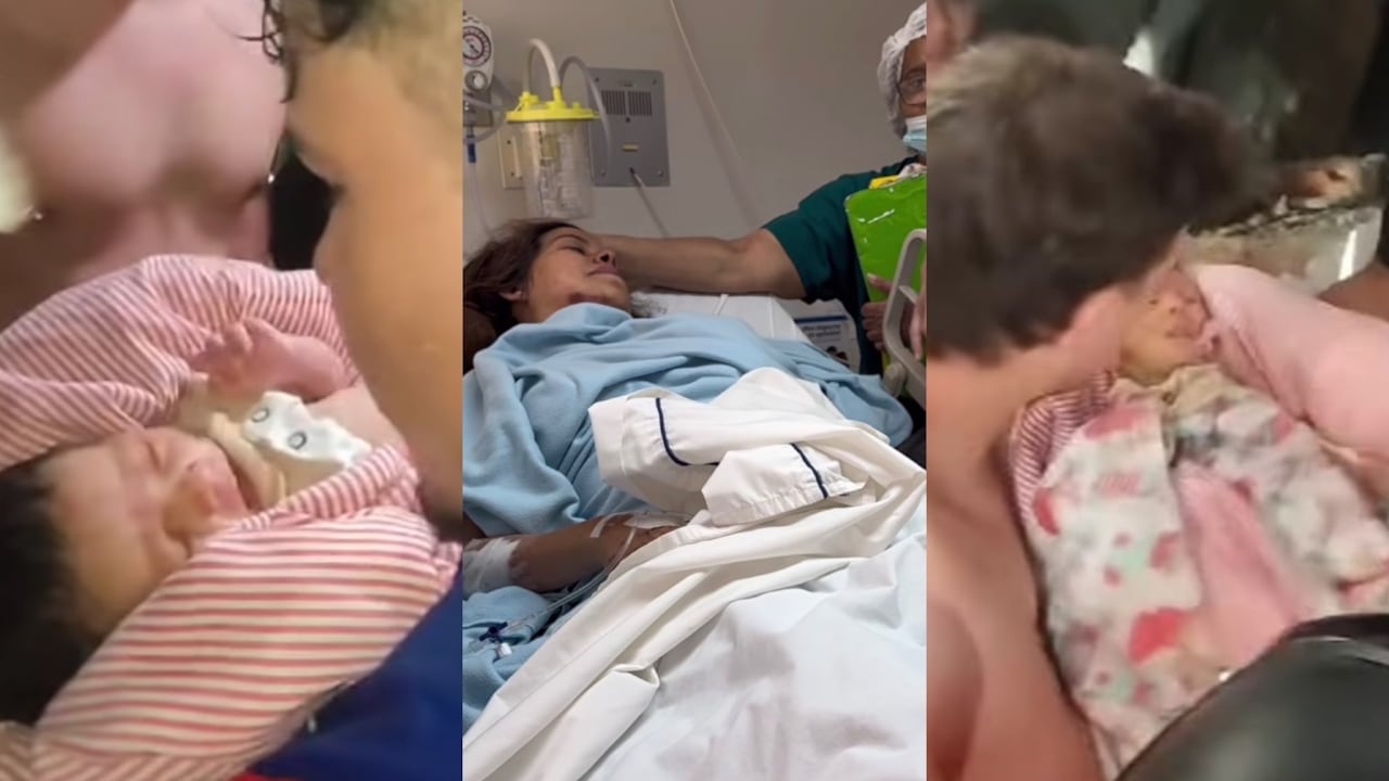 Dayana Patiño y su hijo de 18 días de nacido fueron rescatados de entre los escombros en Playa Grande, La Guaira, Venezuela.
