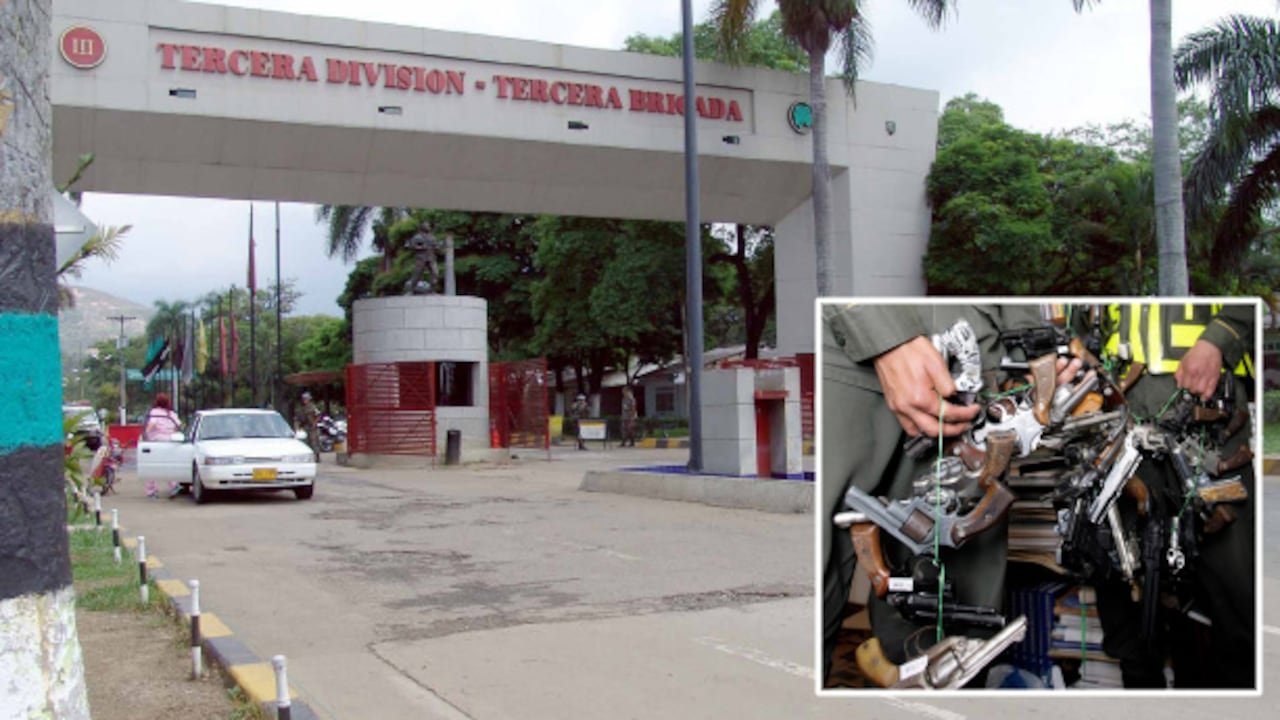 Investigadores de la Fiscalía hicieron una inspección en la Tercera Brigada de Cali. Al azar buscaron 170 armas incautadas que deberían estar allí guardadas. Ochenta de ellas no fueron encontradas.