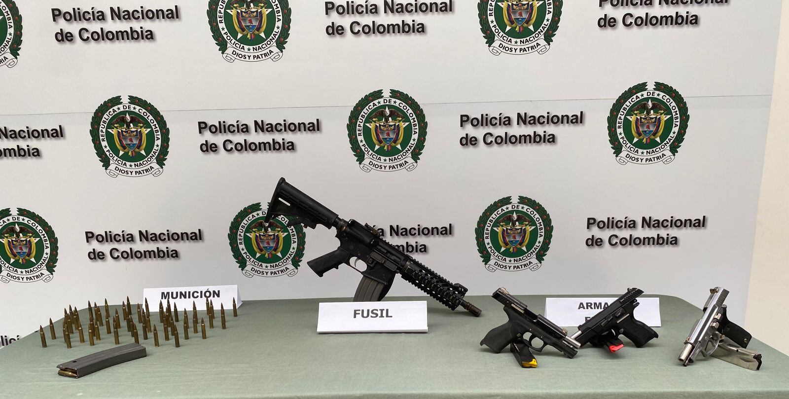 Armamento incautado en medio de la operación San Benito.