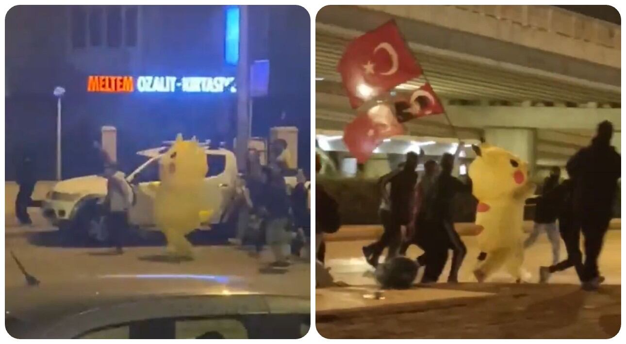 El Pikachu se volvió la sensación durante las manifestaciones