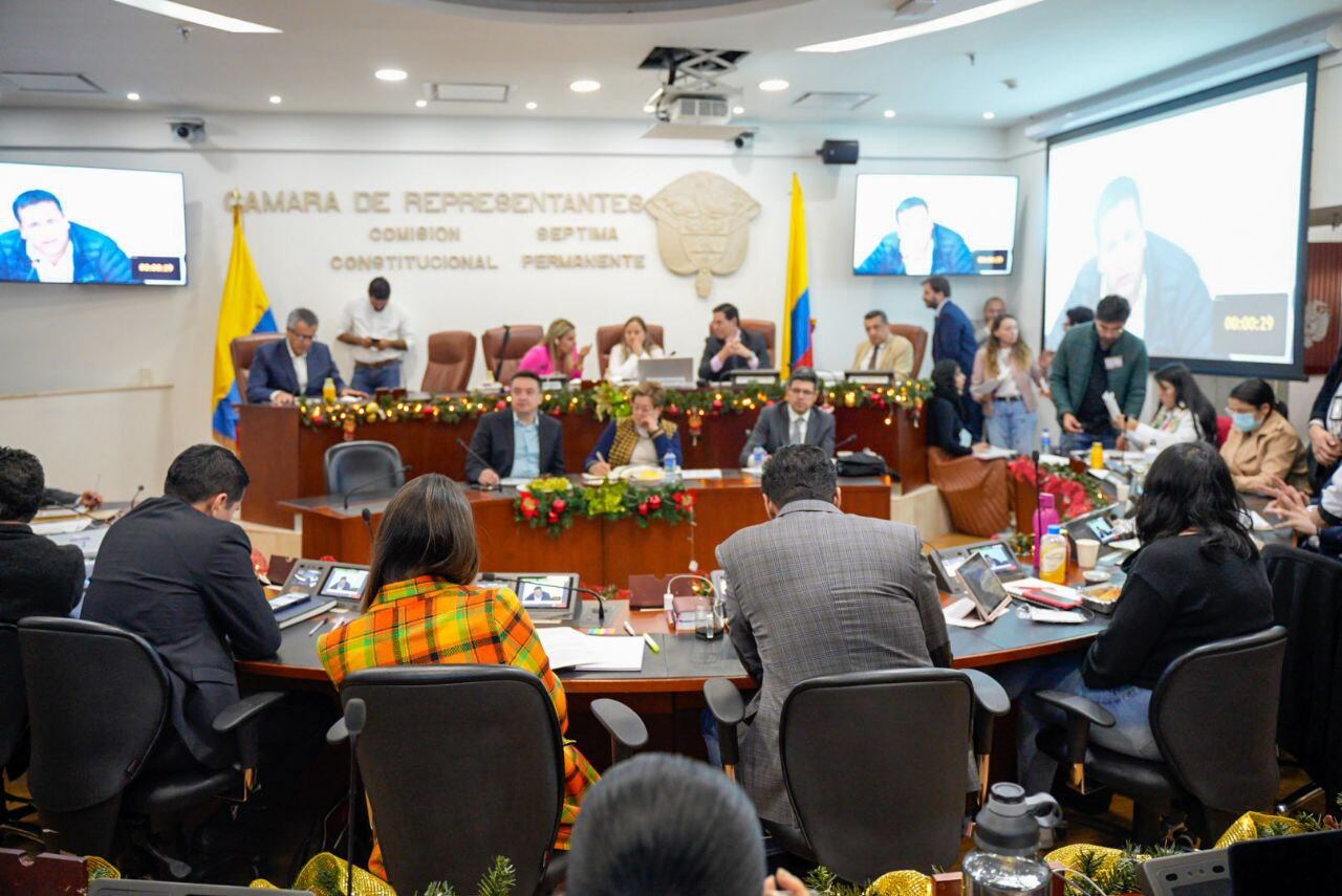 Primer debate de la reforma laboral en la Comisión Séptima de la Cámara de Representantes.