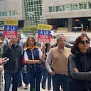 Este sábado, 17 de febrero, se realizó un plantón frente a la sede de la ONU en Bogotá, en defensa de la Corte Suprema de Justicia.