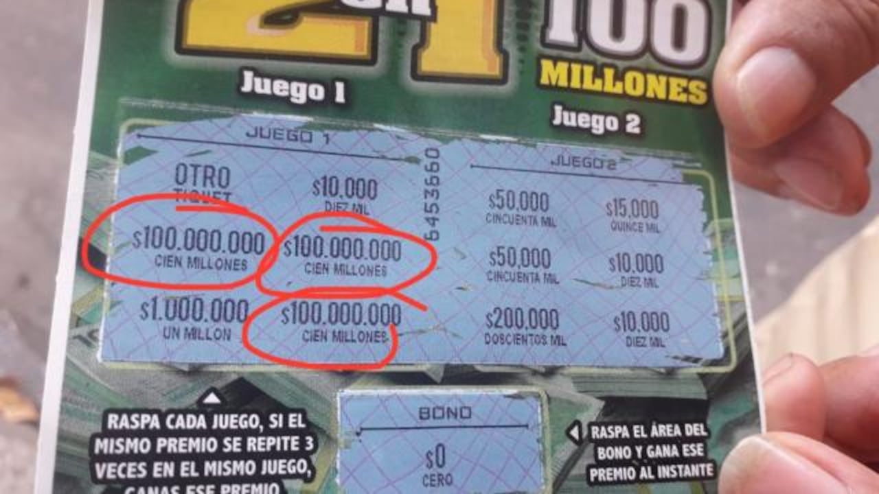 Cartón del juego de azar 'Raspa y listo'. Ya se registró un primer ganador en el país.