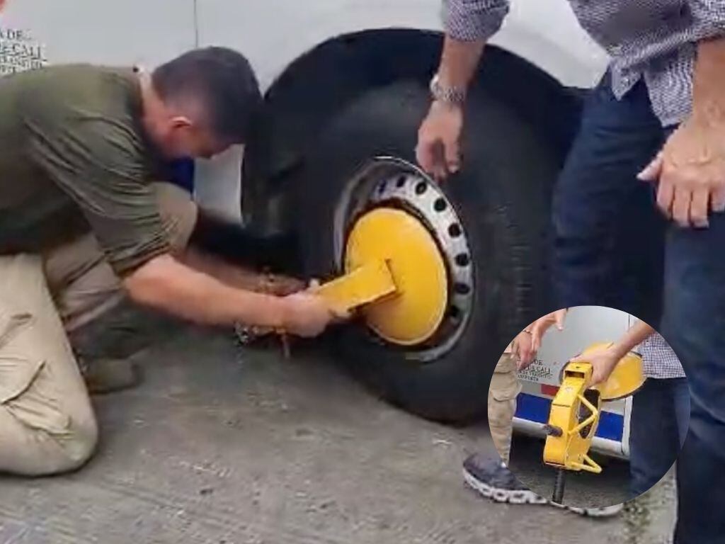 Este es el nuevo dispositivo empleado para inmovilizar vehículos en Cali.