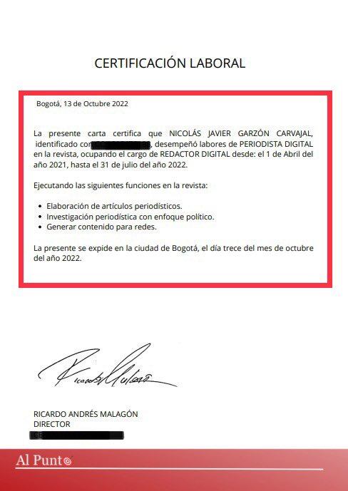 Uno de los contratos referenciados por el concejal Daniel Briceño.