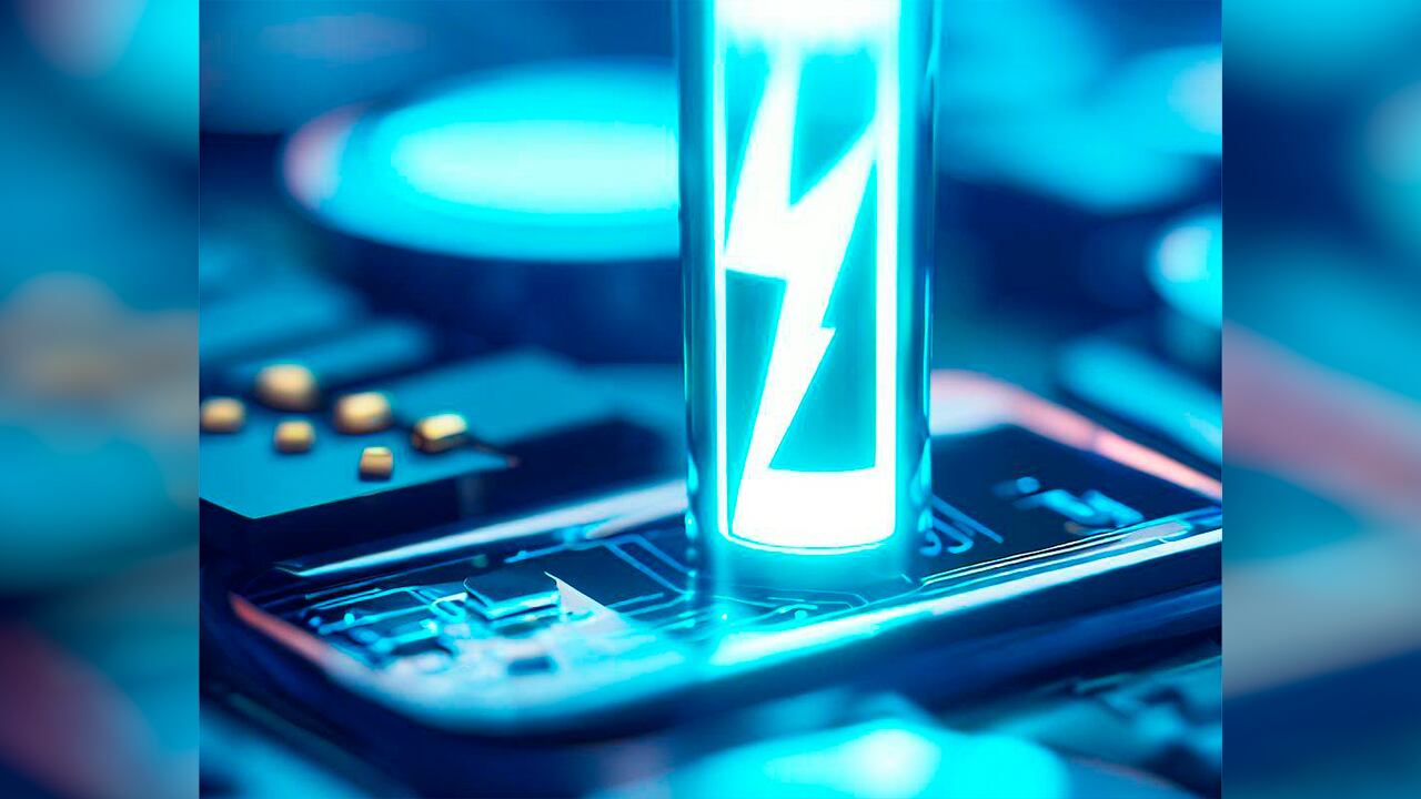 Ilustración de una batería cargando energía.