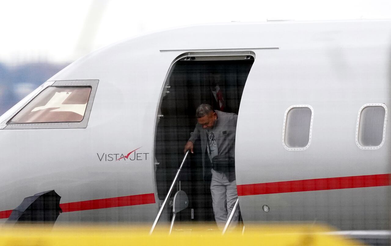 Luis Manuel Diaz, father of Liverpool player Luis Diaz arrives at John Lennon Airport, Liverpool. Liverpool have flown Luis Diaz's parents to Merseyside so they can spend Christmas with their son after their recent kidnapping ordeal. Cilenis Marulanda was freed almost immediately after being taken by guerrilla group the National Liberation Army earlier this month but father Luis Manuel was held captive for 12 days until being released late last week. Picture date: Saturday November 18, 2023. (Photo by Martin Rickett/PA Images via Getty Images)