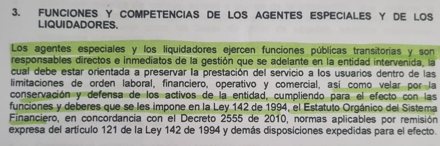 La circular de Superservicios advierte la responsabilidad liquidadores que ejercen funciones públicas de manera transitoria.