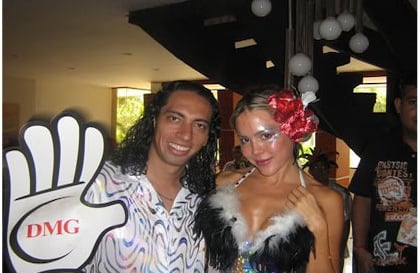 En el Caranaval de Barranquilla, Natalia París junto con David Murcia Guzmán, capturado hace dos semanas en Panamá.
