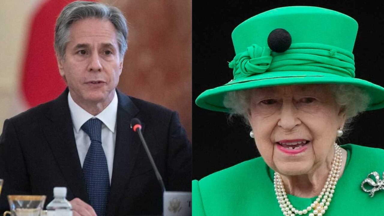 Antony Blinken y Reina Isabel II. Fotos: AP.