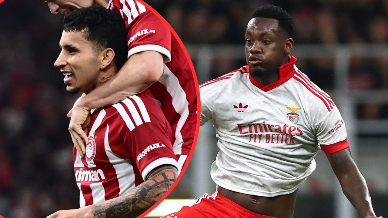 Gustavo Puerta (izq.) y Jhon Durán (der.) tuvieron acción en su primer partido de Europa League.