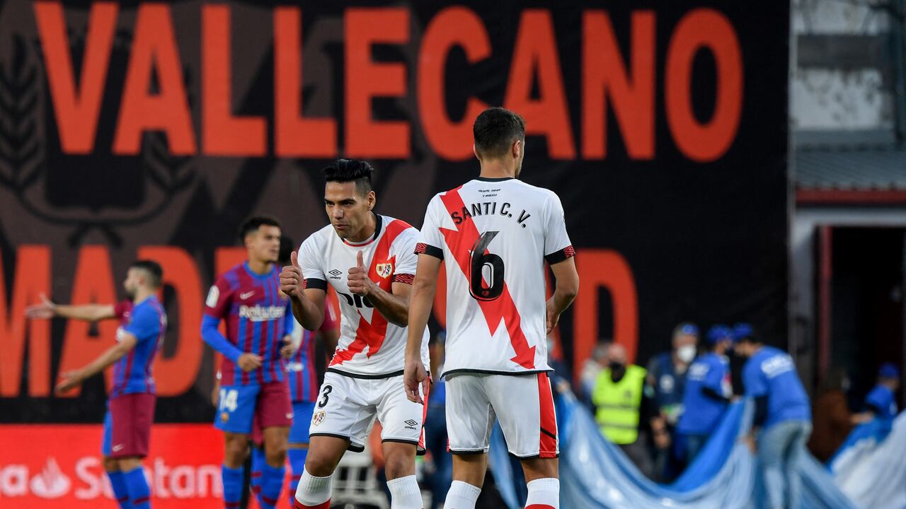 Falcao con Rayo Vallecano ante el Barcelona.