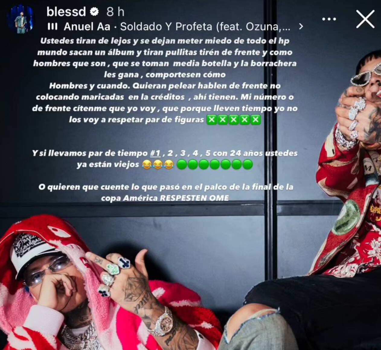 Blessd se pronunció tras supuestas indirectas de Feid.