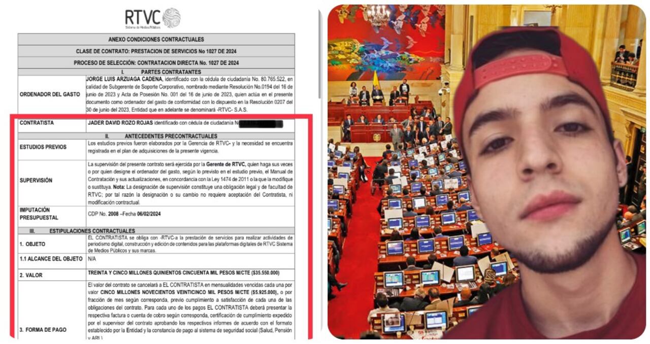 Este es el contrato de Don Izquierdo, un bachiller y activista petrista que trabajará como periodista en RTVC