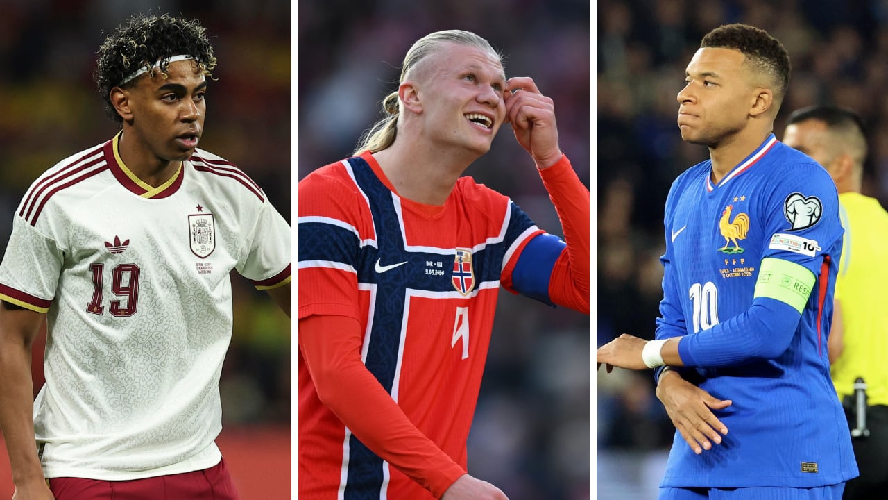 Lamine Yamal (España), Erling Haaland (Noruega) y Kylian Mbappé (Francia): los tres jugadores más costosos del Mundial 2026.