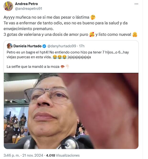 Mensaje de Andrea Petro