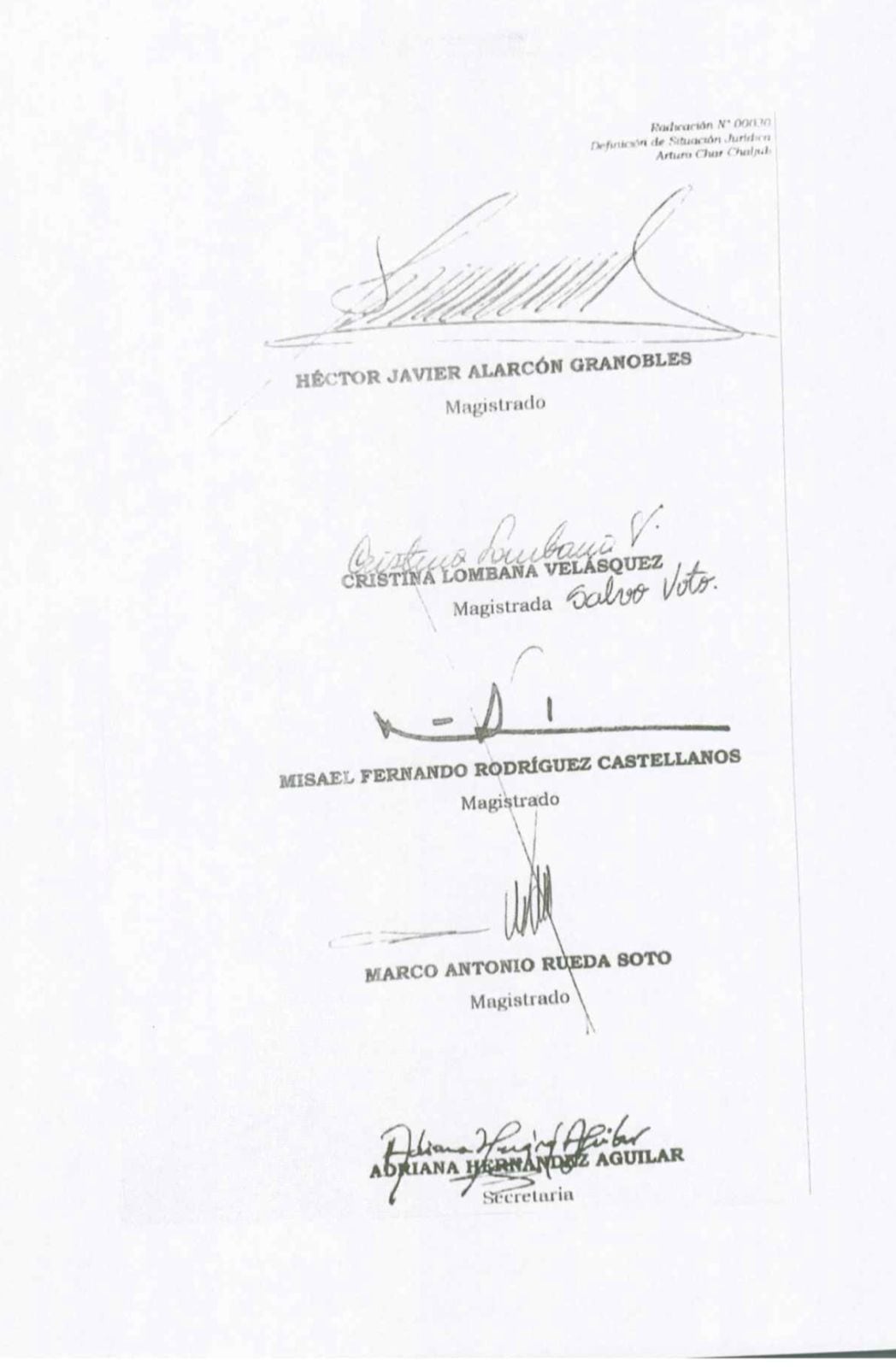 Salvamento de voto magistrada Cristina Lomban