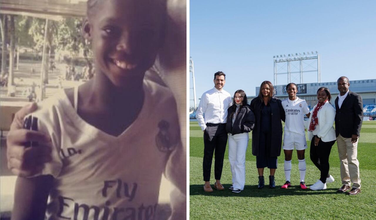 Linda Caicedo estuvo acompañada de su familia en su presentación con Real Madrid.