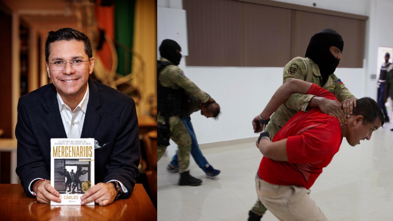 Luis Carlos Vélez en el lanzamiento de su libro 'Mercenarios', sobre la historia del magnicidio del presidente de Haití.