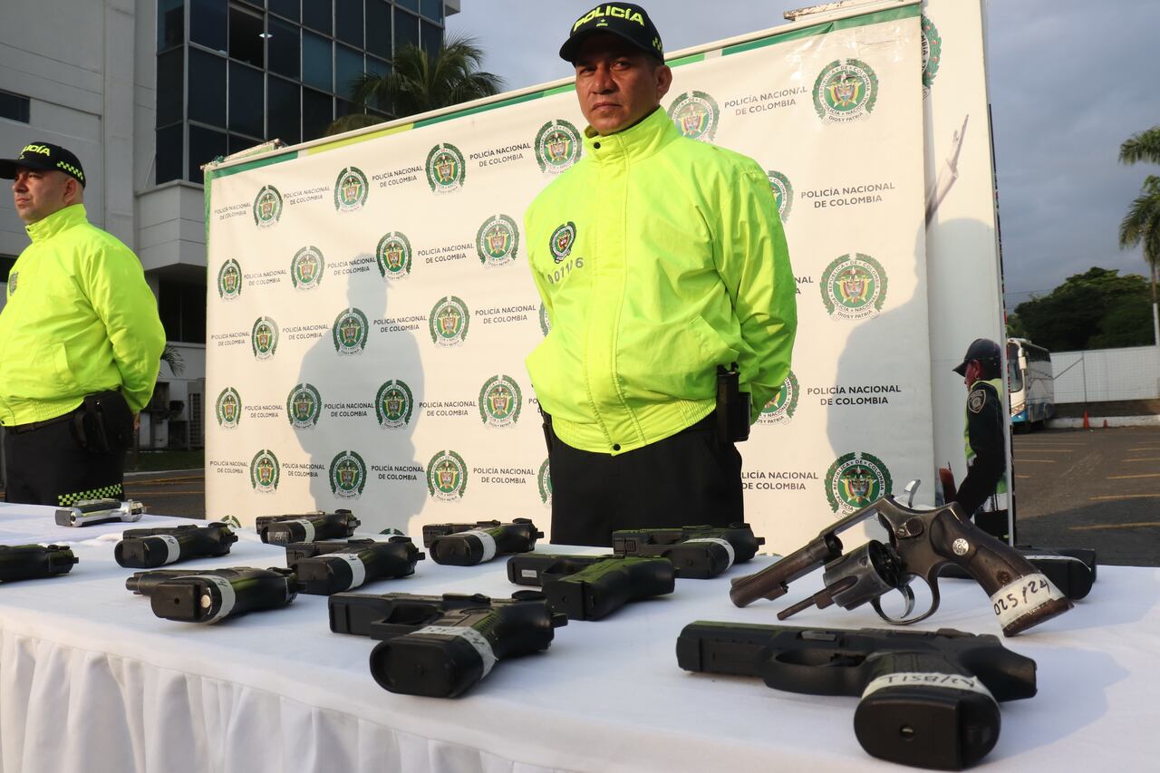 La policía metropolitana de Cali ha incautado 309 armas de fuego en los primeros 100 días del año
