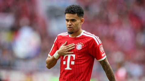 MUNICH, GERMANY - MAY 16: Luis Diaz of Bayern Muenchen reacts during the Bundesliga match between FC Bayern München and 1. FC Köln at Allianz Arena on May 16, 2026 in Munich, Germany. (Photo by Stefan Matzke - sampics/Getty Images)