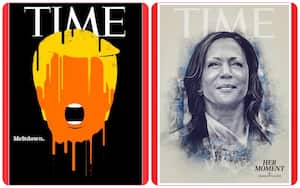 Las portadas de la revista Time de Kamala Harris y Donald Trump